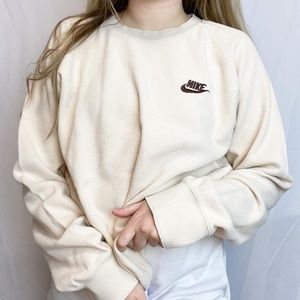 VTG Nike cream & brown waffle knit thermal
